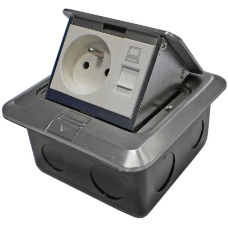 DATACOM Datová zásuvka  PODLAHOVÁ  UTP CAT5E (1xRJ45+1x230V)