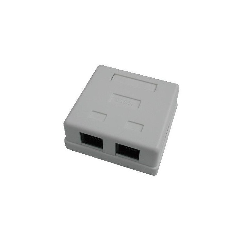 DATACOM Datová zásuvka UTP CAT5E 2xRJ45 na omítku bílá