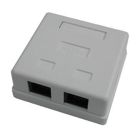 DATACOM Datová zásuvka UTP CAT5E 2xRJ45 na omítku bílá