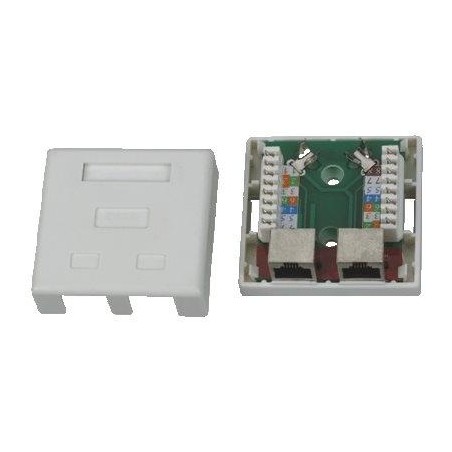 DATACOM Datová zásuvka STP CAT5E 2xRJ45 na omítku bílá