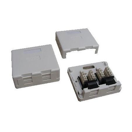 DATACOM Datová zásuvka UTP CAT5E 2xRJ45 na omítku (protiprachová)