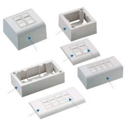 DATACOM Modulární datová zásuvka UTP CAT5E  4xRJ45 (na i pod omítku)