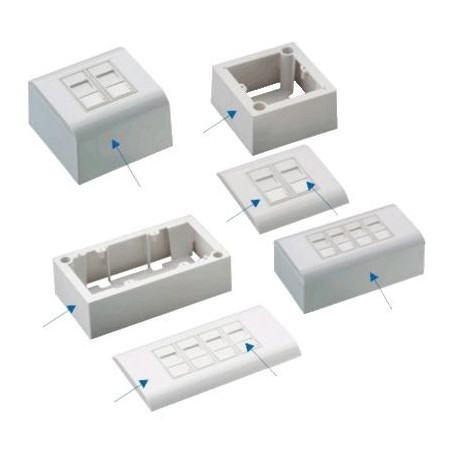 DATACOM Modulární datová zásuvka UTP CAT5E  4xRJ45 (na i pod omítku)