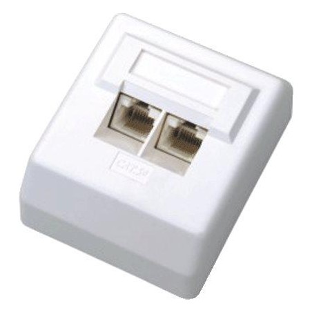 DATACOM Datová zásuvka UTP CAT6 2xRJ45 na omítku 45st. bílá