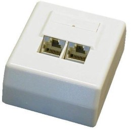 DATACOM Datová zásuvka STP CAT6 2xRJ45 na omítku 45st. bílá