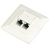 DATACOM Data socket STP CAT6 2xRJ45 flush-mounted 45° white