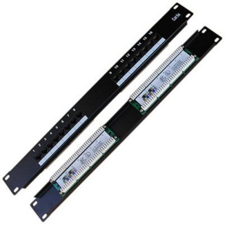 DATACOM Patch panel 19" UTP 16 port CAT5E LSA 1U BK (2x8p)