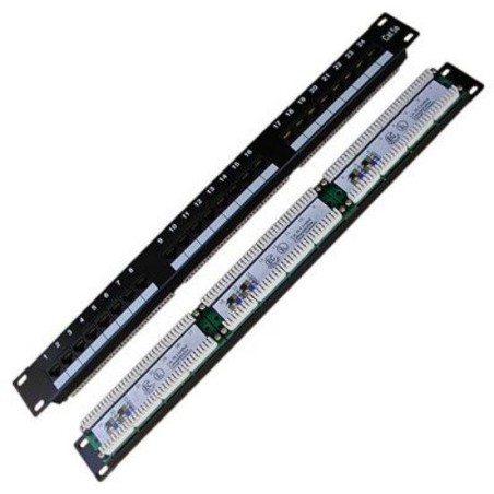 DATACOM Patch panel 19" UTP 24 port CAT5E LSA 1U BK (3x8p)