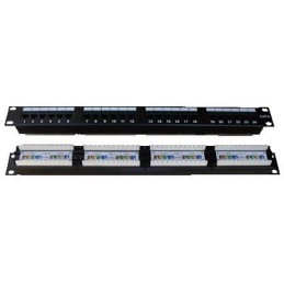 DATACOM Patch panel 19" UTP 24 port CAT6 DUAL 1U BK (4x6p)
