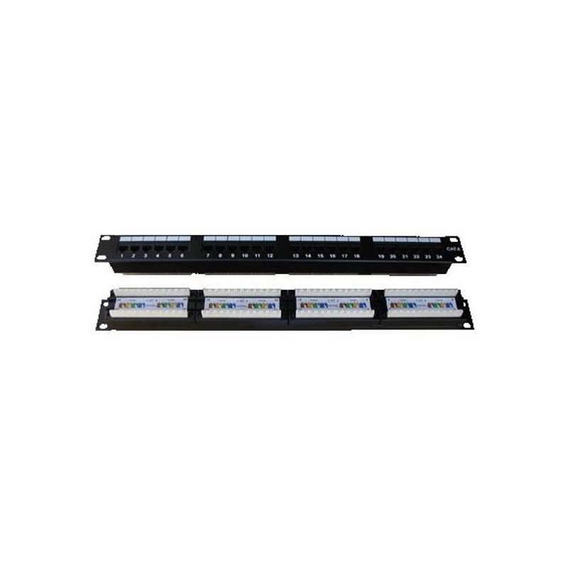 DATACOM Patch panel 19" UTP 24 port CAT6 DUAL 1U BK (4x6p)