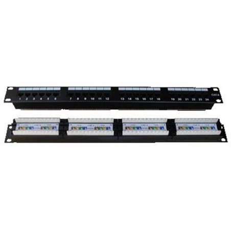 DATACOM Patch panel 19" UTP 24 port CAT6 DUAL 1U BK (4x6p)