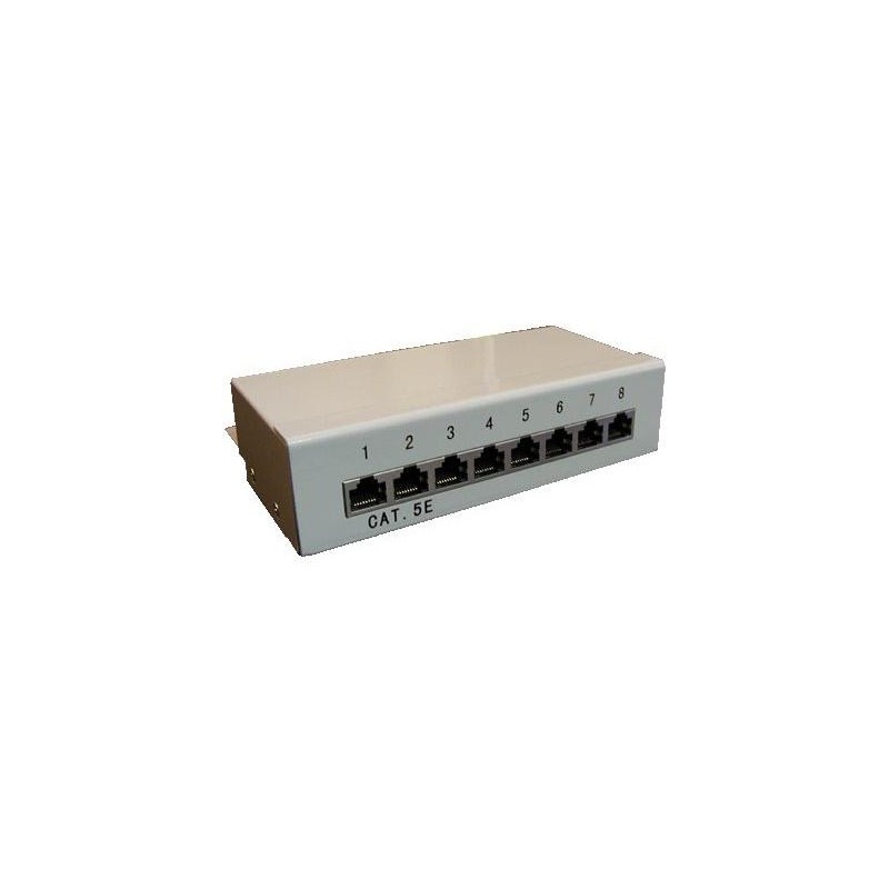 DATACOM Patch box STP   8 port CAT5E DUAL GY  hor.zářez / VL