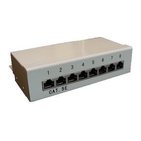 DATACOM Patch box STP   8 port CAT5E DUAL GY  hor.zářez / VL