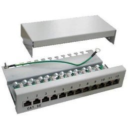 DATACOM Patch box STP 12 port CAT5E DUAL GY  hor.zářez / VL