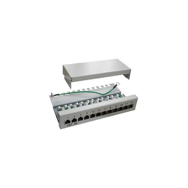 DATACOM Patch box STP 12 port CAT5E DUAL GY  hor.zářez / VL