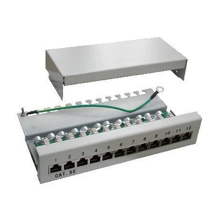 DATACOM Patch box STP 12 port CAT5E DUAL GY  hor.zářez / VL