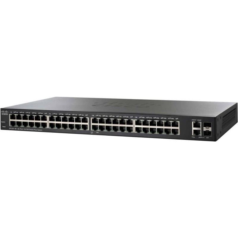 Cisco Switch SF220-48P 48x 10/100 PoE (375W) + 2x 1G combo/ L2+ management/ Lifetime