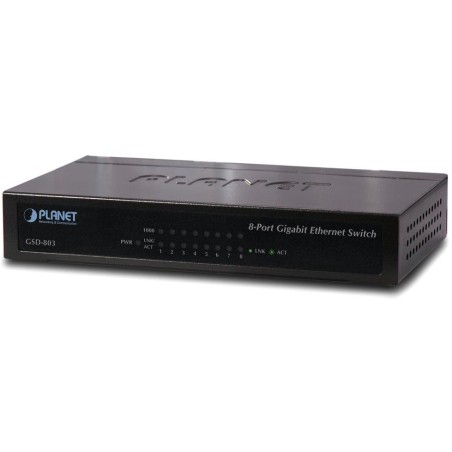 Planet GSD-803 switch  10/100/1000 (8x1000Base-T), EuP, 802.3az, kov, fanless