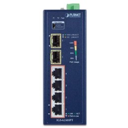 Planet IGS-624HPT Průmyslový Switch 4x 1Gb RJ-45 + 2x 1Gb SFP, PoE+ 802.3at 36/120W, IP40, DC12-56V, -40/+75°C, fanless