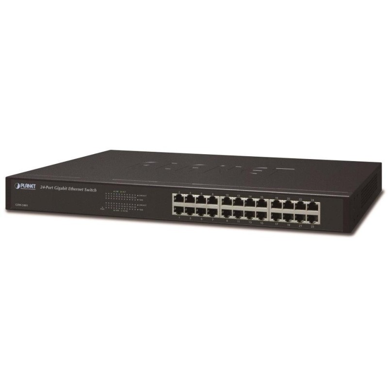 Planet GSW-2401 Switch 24x 10/100/1000, kov, rackmount, fanless