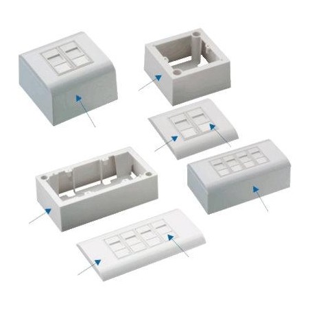 Datacom modulární datová zásuvka UTP CAT6  2xRJ45 (na i pod omítku)