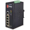 Planet ISW-504PT Priemyselný Switch 5x RJ-45, VLAN + Extend, -40~+75°C, PoE+ 802.3af/at 120W, 12-48VDC power-in