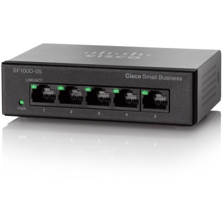 Cisco Switch SF110D-05  5 x 10/100, unmanaged, desktop, Lifetime, fanless