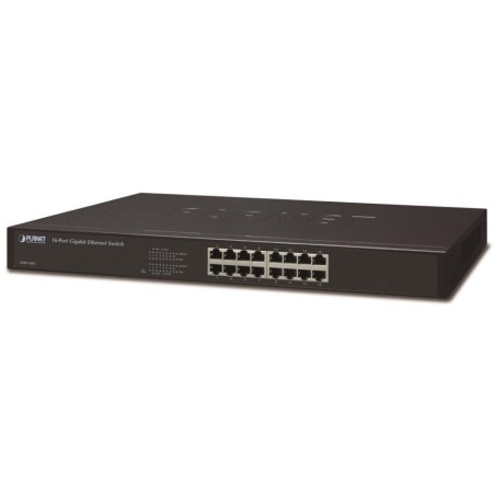 Planet GSW-1601 Switch 16x 10/100/1000, kov, rackmount, fanless