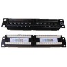 DATACOM Patch panel UTP 10" 12 port CAT5E, 2x6 positions, 1U, rear notch, black