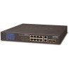 Planet FGSD-1022VHP PoE switch, 8x100, 2x1000-TP/SFP, LCD, VLAN, extend mode 10Mb up to 250m, IEEE 802.3at120W