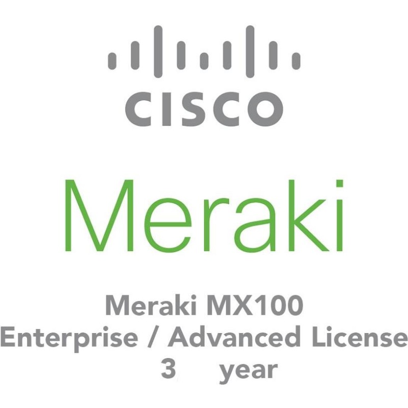 Elektronická licence: Cisco Meraki MX100 Advanced Security License and Support, 3 Years