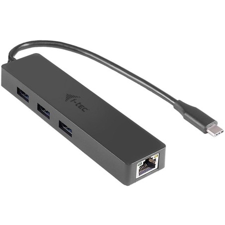 I-tec USB Slim HUB/ 3 porty s Gigabyte Ethernet/ na USB 3.1 Type C/ kompatibilní s Thunderbolt 3/ černý