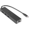 I-tec USB Slim HUB/ 3 porty z Gigabyte Ethernet/ do USB 3.1 typu C/ kompatybilny z Thunderbolt 3/ czarny
