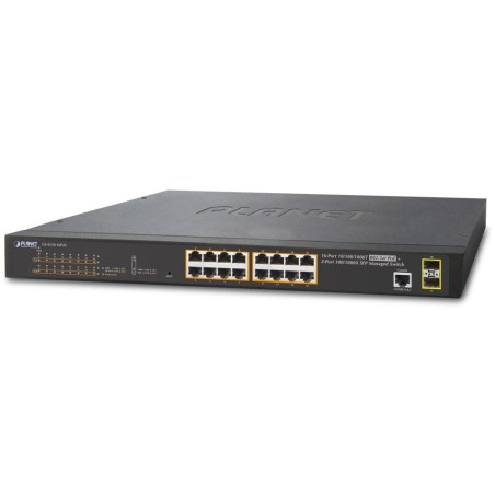 Planet GS-4210-16P2S L2 switch, 16x1Gb, 2x1Gb SFP, 16x PoE 802.3at 220W