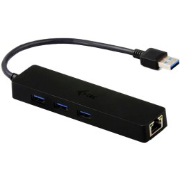 I-tec USB HUB ADVANCE/ 3 porty/ USB 3.0/ Gigabit Ethernet adaptér (RJ45)/ slim/ černý