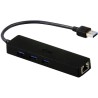 I-tec USB HUB ADVANCE / 3 Ports / USB 3.0 / Gigabit Ethernet Adapter (RJ45) / schlank / schwarz