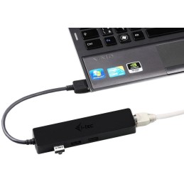 I-tec USB HUB ADVANCE/ 3 porty/ USB 3.0/ Gigabit Ethernet adaptér (RJ45)/ slim/ černý
