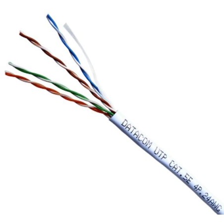 DATACOM kabel drát C5E UTP PVC 305m box bílý