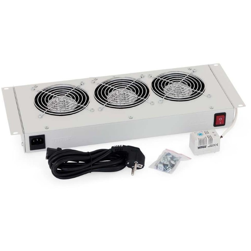 Triton 19“ ventilační jednotka pro nástěnné rozvaděče, 3 ventilátory, bimetalový termostat