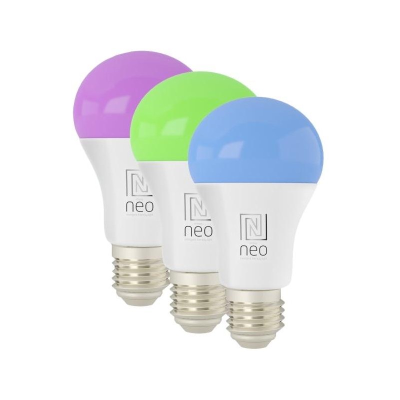 IMMAX NEO LITE SMART sada 3x žárovka LED E27 9W RGB+CCT barevná a bílá, stmívatelná, Wi-Fi, TUYA