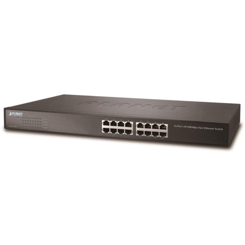 Planet FNSW-1601 Switch 16 x 10/100, kov, rack