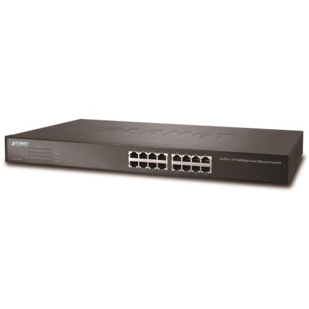 Planet FNSW-1601 Switch 16 x 10/100, kov, rack