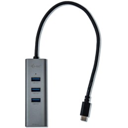 I-tec USB HUB METAL/ 3 porty/ USB 3.0/ USB 3.1 Type C na Gigabit Ethernet adaptér (RJ45)