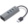 I-tec USB 3.0 HUB METAL/ 3 ports/ USB 3.0 to Gigabit Ethernet adapter (RJ45)/ gray