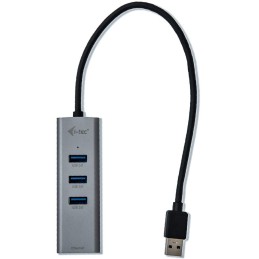 I-tec USB 3.0 HUB METAL/ 3 porty/ USB 3.0 na Gigabit Ethernet adaptér (RJ45)/ šedý