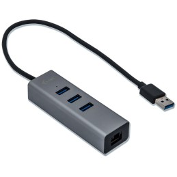 I-tec USB 3.0 HUB METAL/ 3 porty/ USB 3.0 na Gigabit Ethernet adaptér (RJ45)/ šedý