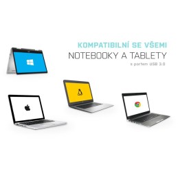 I-tec USB 3.0 HUB METAL/ 3 porty/ USB 3.0 na Gigabit Ethernet adaptér (RJ45)/ šedý