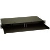 Solarix optical tray 19" with sliding shelf, lockable with flaps 1U BK FOS2-1U-B