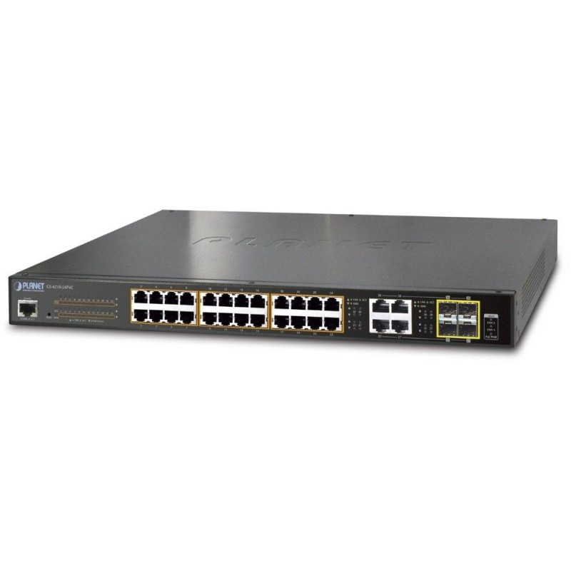 Planet GS-4210-24PL4C L2 switch, 28x1Gb, 4x1Gb SFP, 24x PoE 802.3at 430W