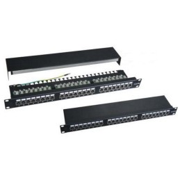 XtendLan Patch panel 19", 24 portů, stíněný, Cat5e, vyvazovák, dual, 2xAu